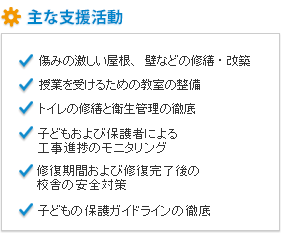 主な支援活動