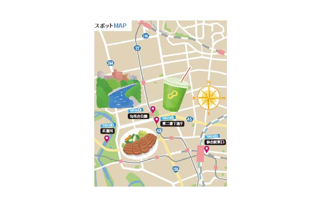 仙台周辺のスポットMAP