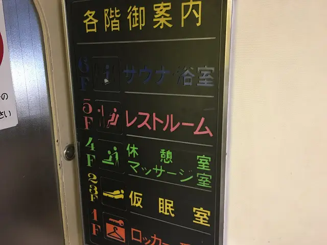 歴史を感じさせるピクトグラム|サウナセンター大泉