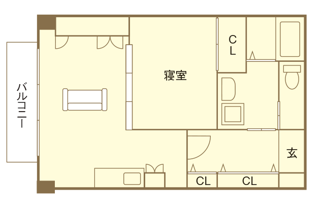ゴルフ設備付き物件「リビング古河」の一部屋の間取図