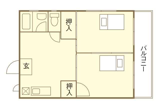 大橋吉浦ビルの一部屋の間取図