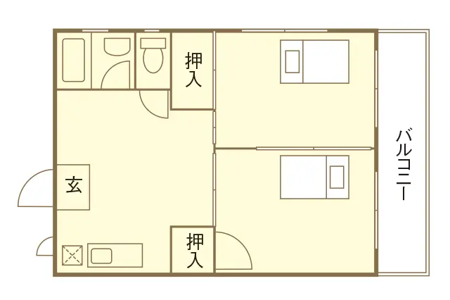 大橋吉浦ビルの一部屋の間取図