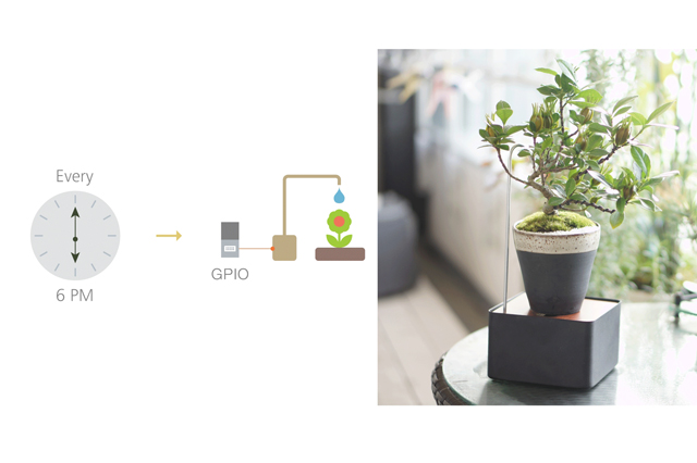 GPIOタグとウォーターポンプで自動水やり機ができる
