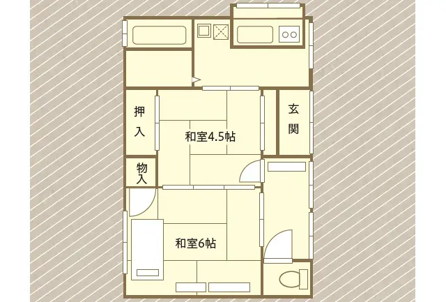 築古物件だからこそ叶った、一人暮らしにしては広い間取りの2Kだ|レトロな一軒家に女性一人暮らし!築年数が古い賃貸物件をあえて選んだ理由や魅力とは?