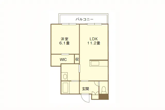 広いリビングが二人のくつろぎの場所となる1LDK|同棲前にチェック!二人暮らしの間取りは1LDK、2DKどっちがいい?メリット・デメリットと先輩カップルの体験談