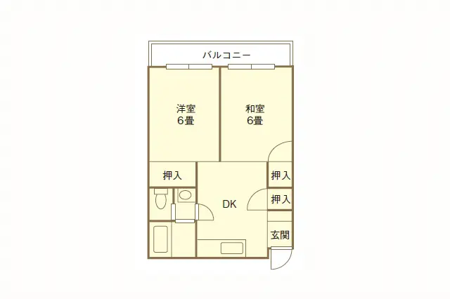 ダイニングキッチンの他に2つの部屋があるタイプ。2つの部屋のどちらかは寝室になるパターンがほとんど|同棲前にチェック!二人暮らしの間取りは1LDK、2DKどっちがいい?メリット・デメリットと先輩カップルの体験談