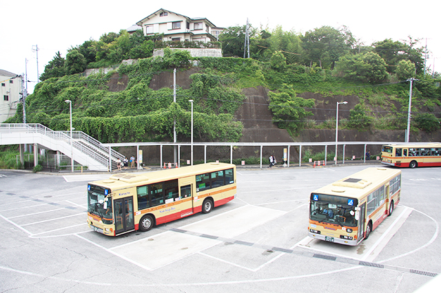 大船駅西口のバスロータリー