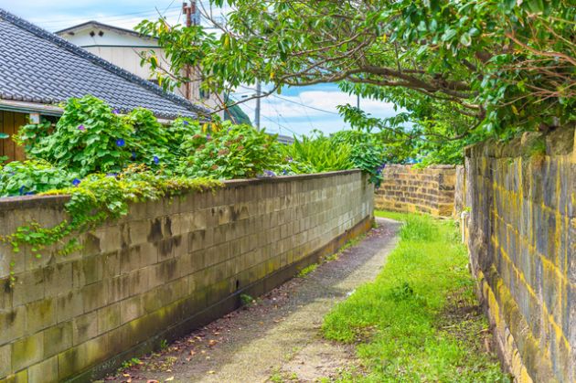 田舎の路地の風景