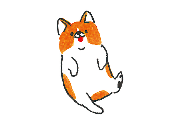 楽しそうな犬のイラスト