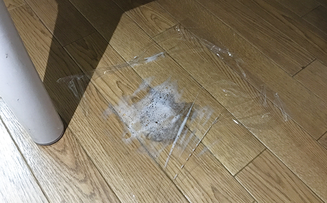 ラップをかぶせて数分放置（汚れがそんなにひどくなければこのステップは飛ばしてOK）