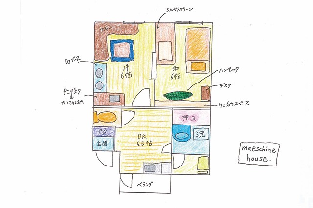 前田さんが住んでいる2DKの賃貸物件の間取図