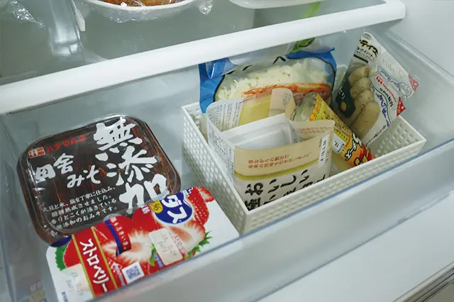 チルド室には乳製品やみそなどを入れる