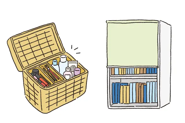 小さな小物類や本は目隠しして収納しよう