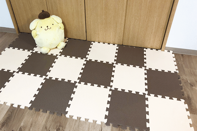 9枚入✕2セットで、ちょうど1畳分くらいの広さ(1.62㎡)になる