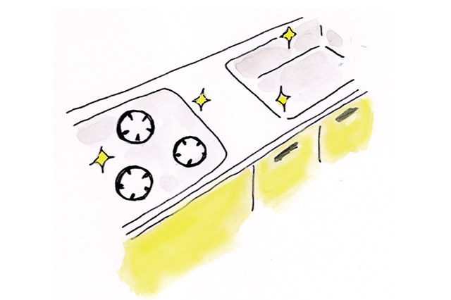 【キッチン風水】きれいに掃除されたキッチン