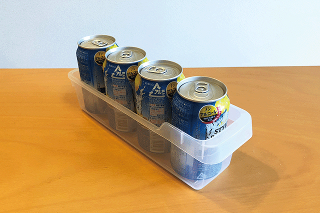「スリムケース深型」は缶の収納にぴったり!