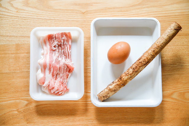 一人鍋のアイデアレシピ「豚バラとごぼうの柳川鍋」に必要な具材は3つだけ！