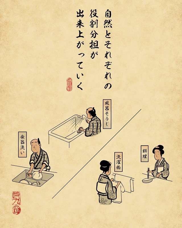 【山田全自動連載】二人暮らしあるあるでござる -家事編-:自然とそれぞれの役割分担が出来上がっていく