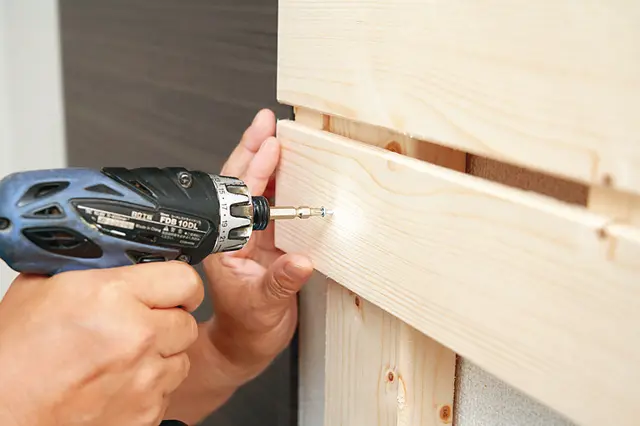 レンガ調壁収納のDIY工程