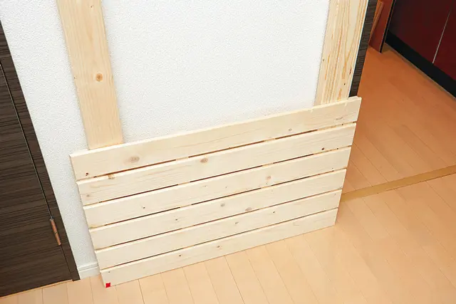 レンガ調壁収納のDIY工程