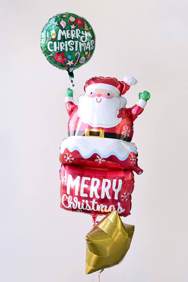 クリスマス会・誕生会をデコレーションして盛り上げよう!おしゃれで可愛いパーティーグッズ サンタのバルーンブーケ