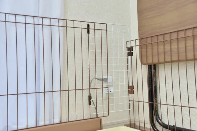 【賃貸で犬を多頭飼い】サークルでコンセントをガードする様子
