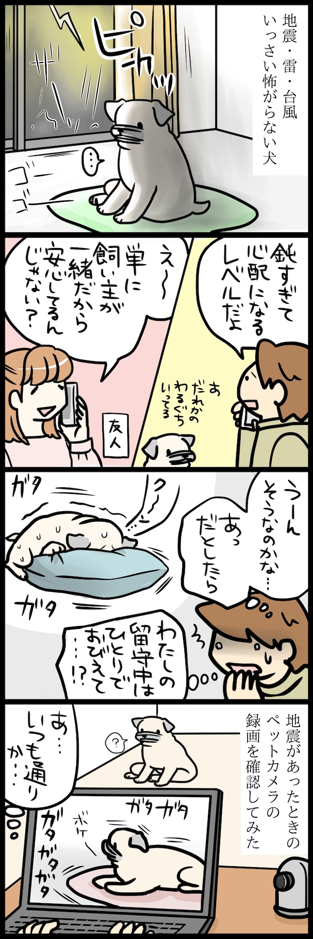 【パグ犬のいる家】めーとの生活(10)「お留守番」1ページ目
