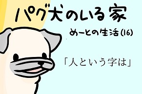 【パグ犬のいる家】めーとの生活（16）「人という字は」