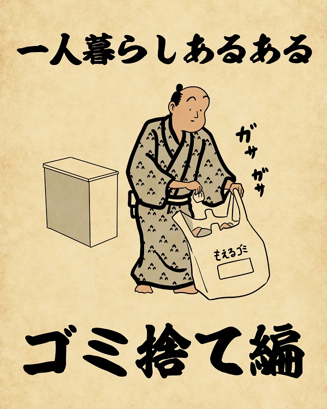 【山田全自動連載】一人暮らしあるあるでござる -ゴミ捨て編-