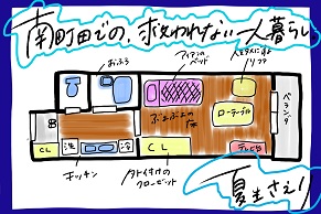 【思い出の部屋】南町田での、救われない一人暮らし｜夏生さえり　一人暮らしをした部屋の間取り図