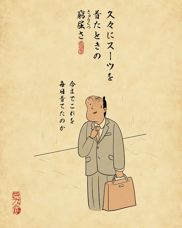 【山田全自動】リモートワークあるあるでござる -その5-4久々にスーツを着たときの窮屈さ