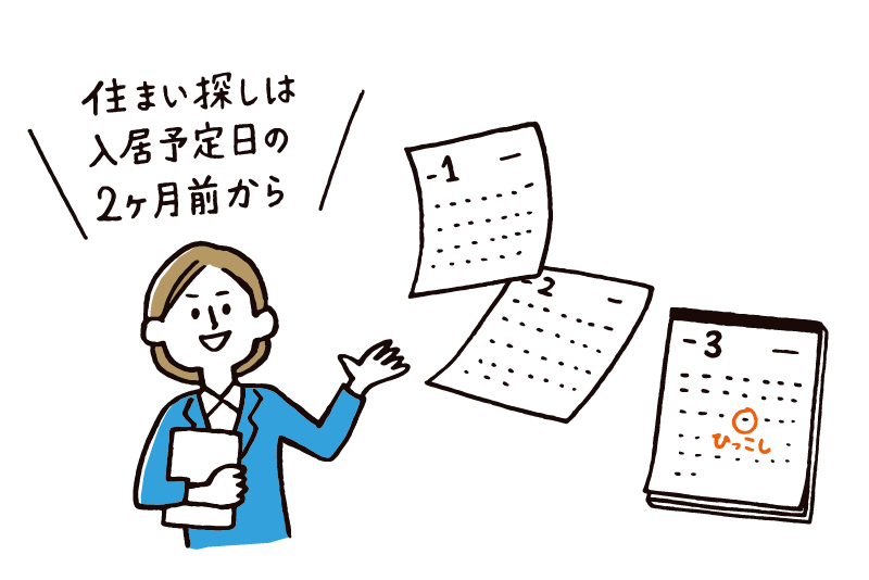 住まい探しは入居予定日の2ヶ月前から