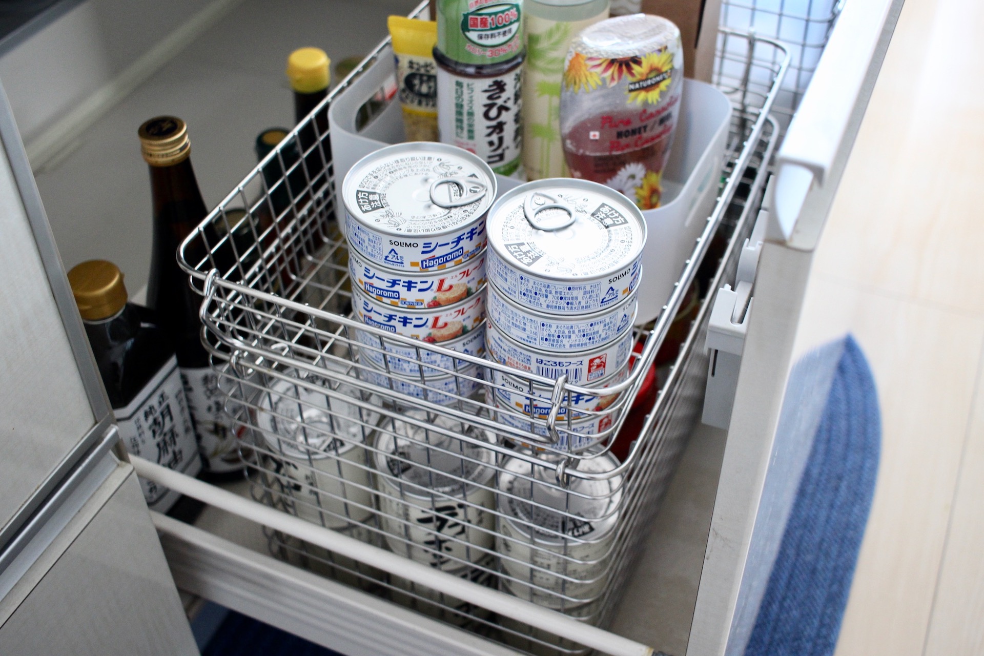 ワイヤーバケットは重ねる収納にもおすすめ