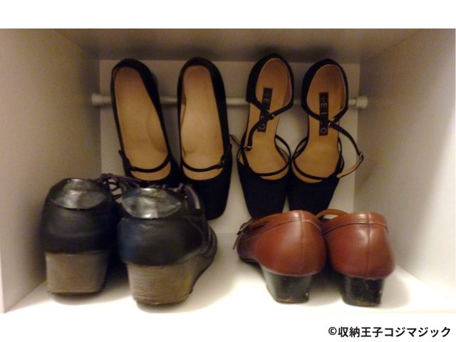 ヒールの浮かせる収納