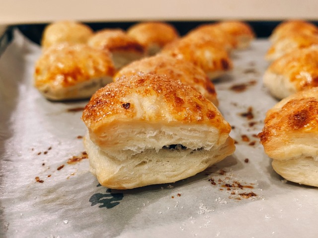 焼きあがったパイのアップ
