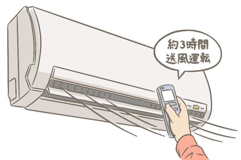エアコン掃除 送風運転の様子