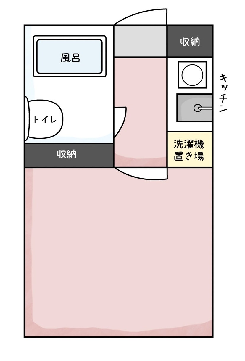なか憲人さんが最初に一人暮らしした部屋の間取り図
