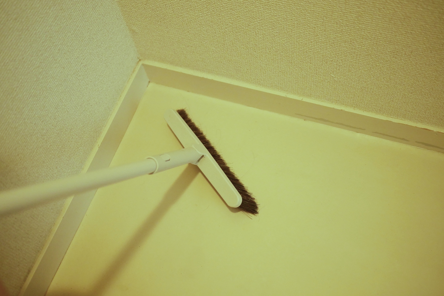 トイレを履き掃除する様子の写真