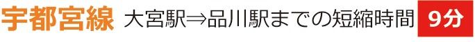 宇都宮線大宮駅⇒品川駅までの短縮時間9分